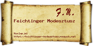 Feichtinger Modesztusz névjegykártya